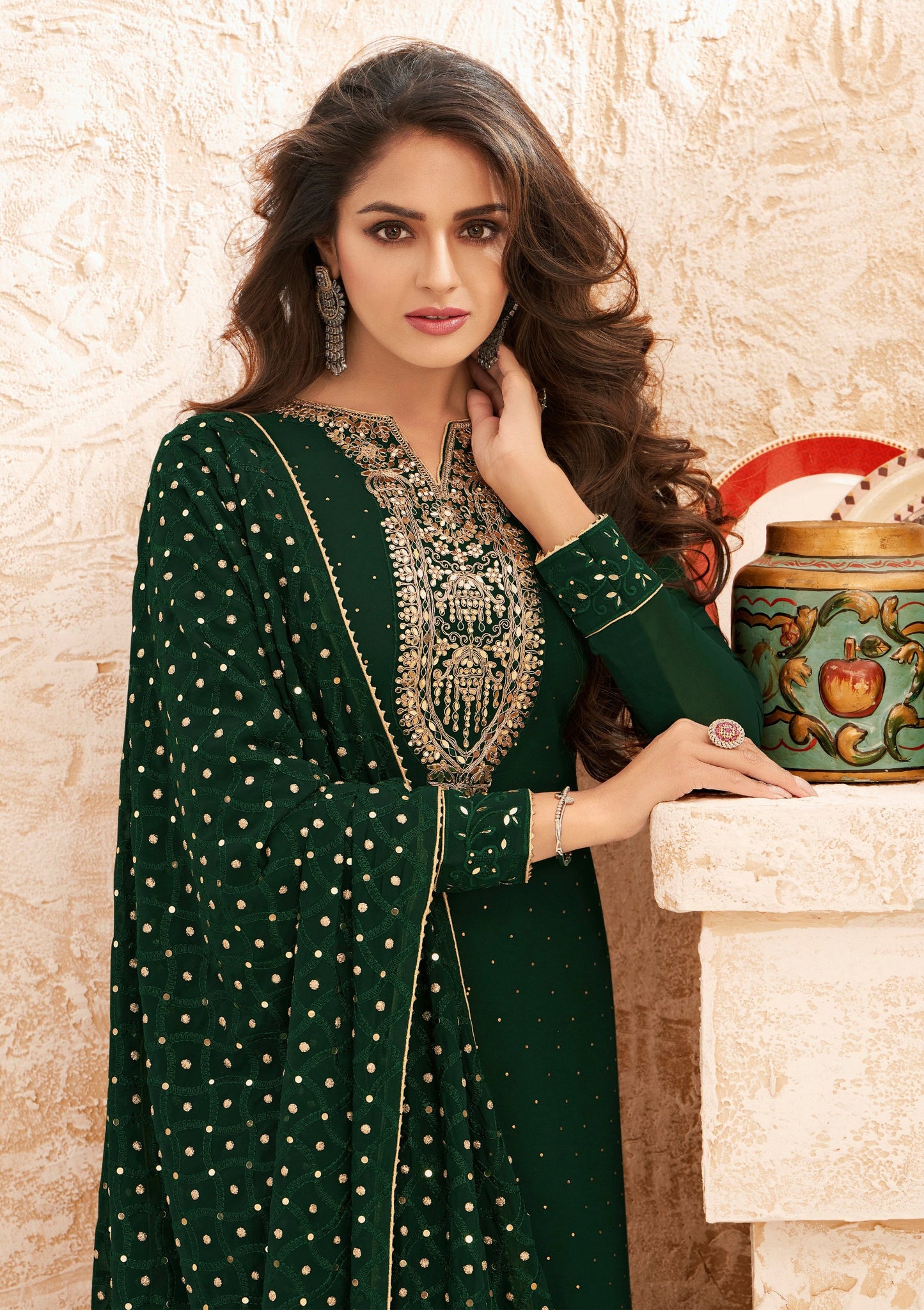 Green salwar kameez feels fresh and peaceful, perfect for festive mornings or nature-inspired celebrations.