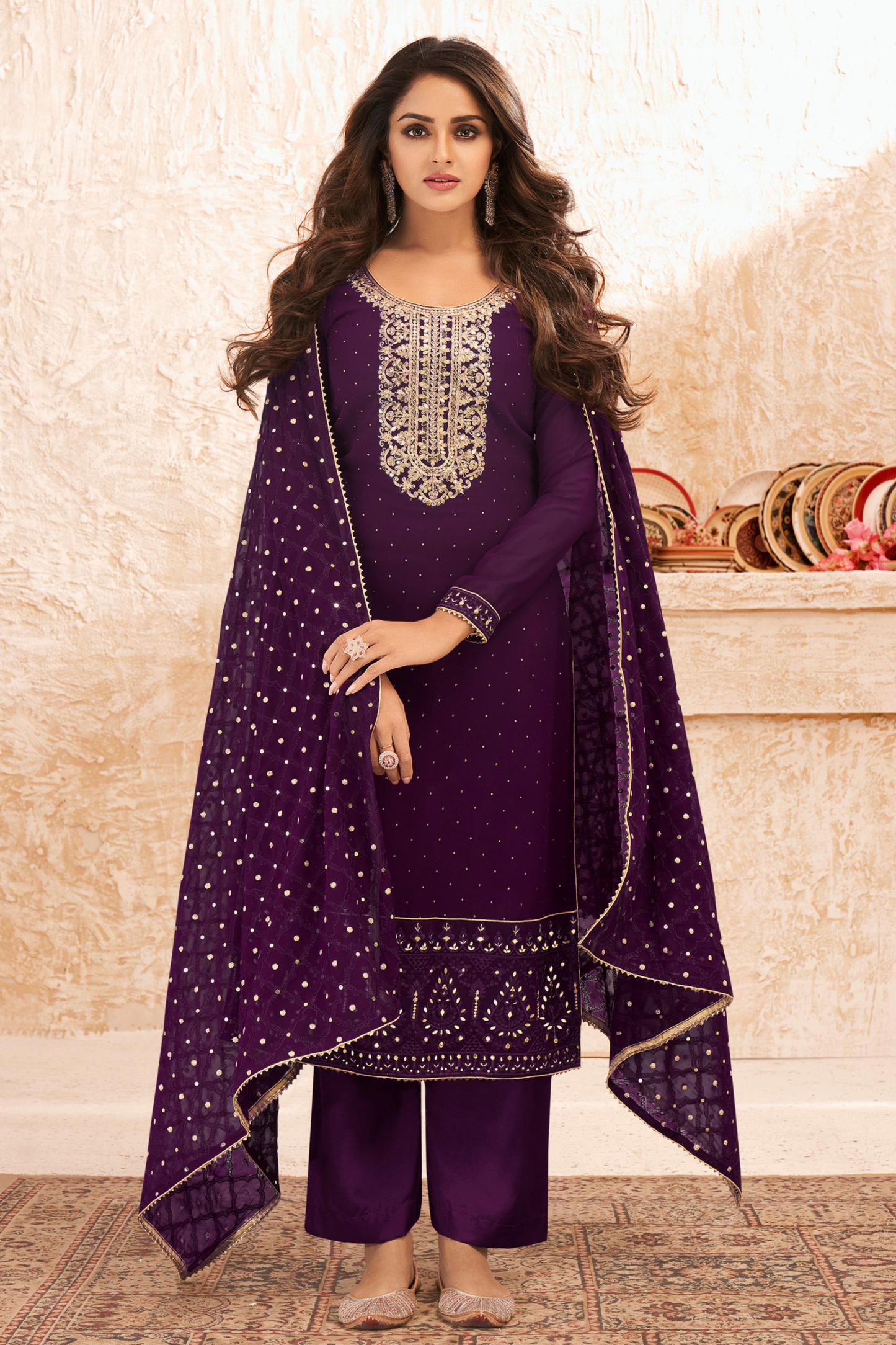 Purple salwar kameez looks royal and elegant. From light to dark purple.
