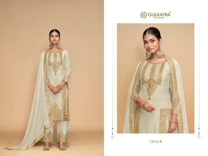 White Chinon Silk Salwar Kameez Complete Outfit 