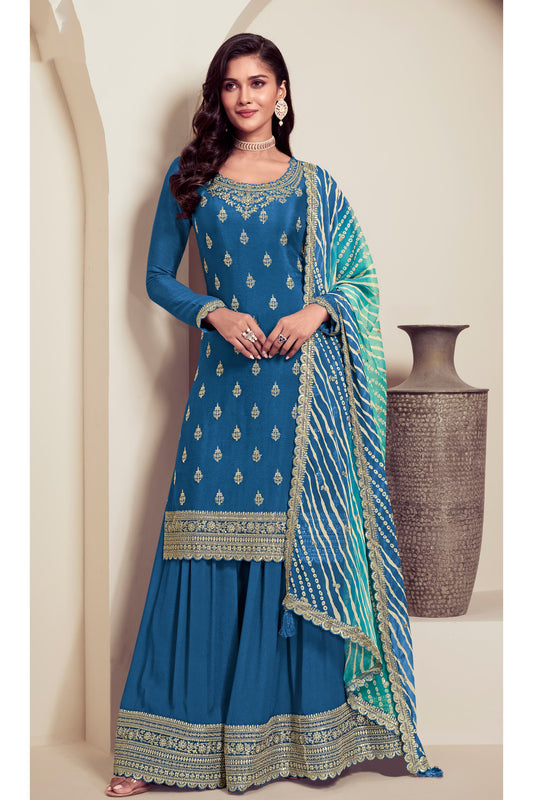 Bollywood Reception Party Wear Readymade Salwar Kameez Palazzo Suit's Indian Reception Outfit USA
