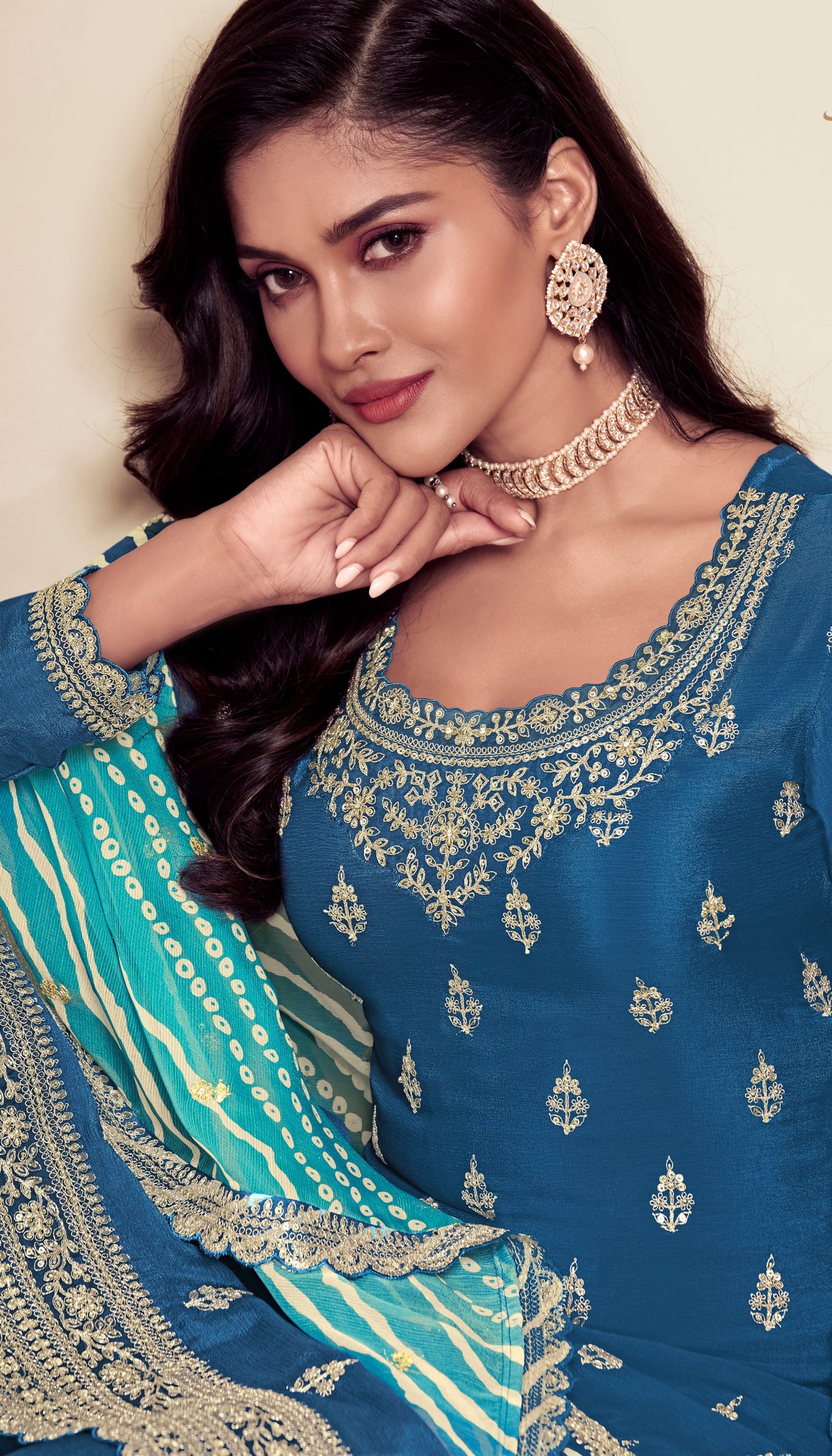 Bollywood Reception Party Wear Readymade Salwar Kameez Palazzo Suit's Indian Reception Outfit USA
