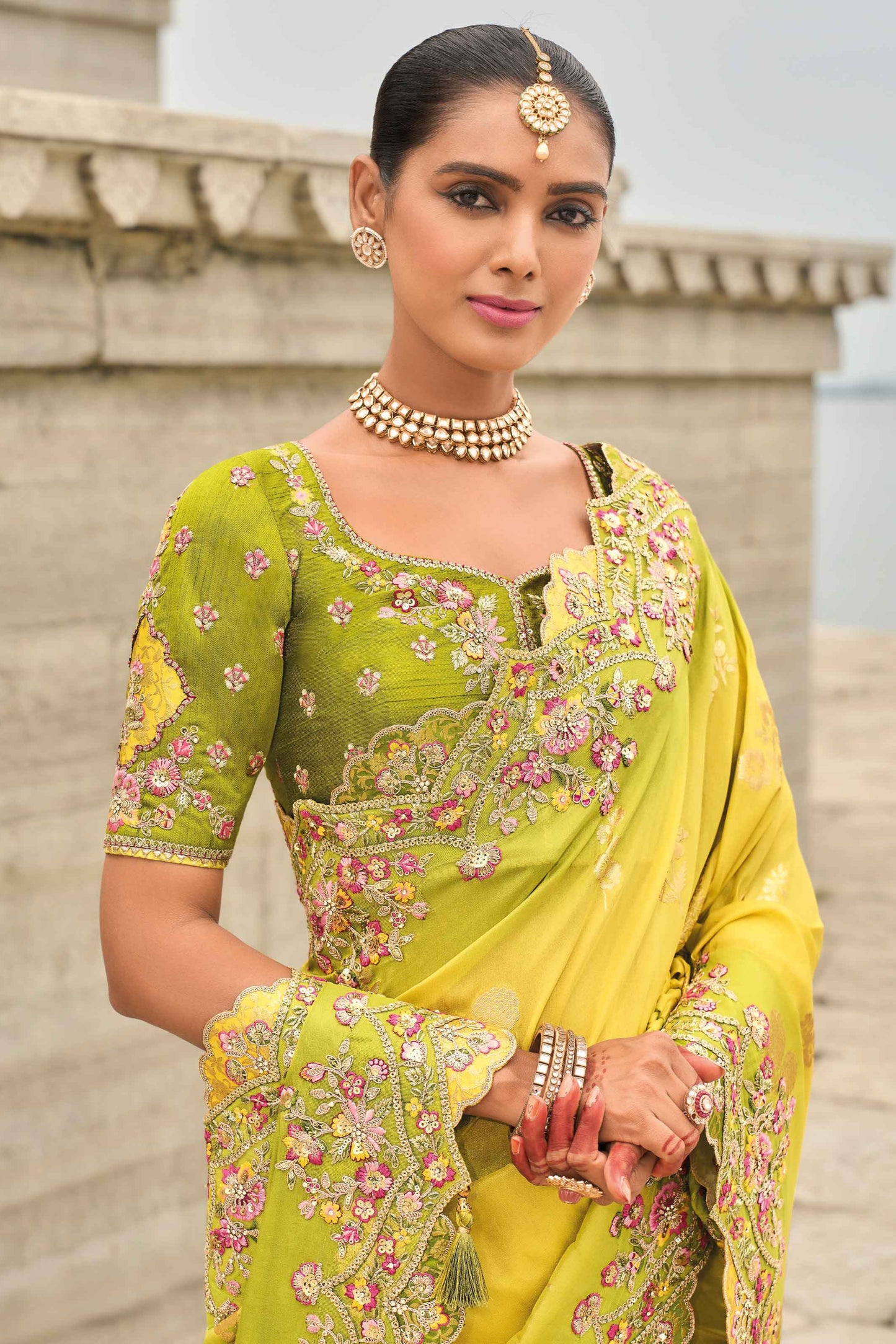 Yellow Saree brings sunshine and joy – ideal for Haldi, Eid, or summer events.
