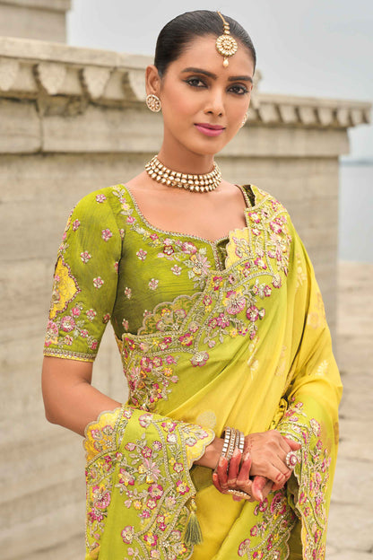 Yellow Saree brings sunshine and joy – ideal for Haldi, Eid, or summer events.

