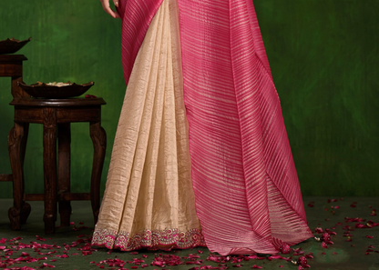 Pink Color Indian Pakistani Designer Wedding Wear Saree
