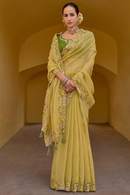 Yellow Saree brings sunshine and joy – ideal for Haldi, Eid, or summer events.
