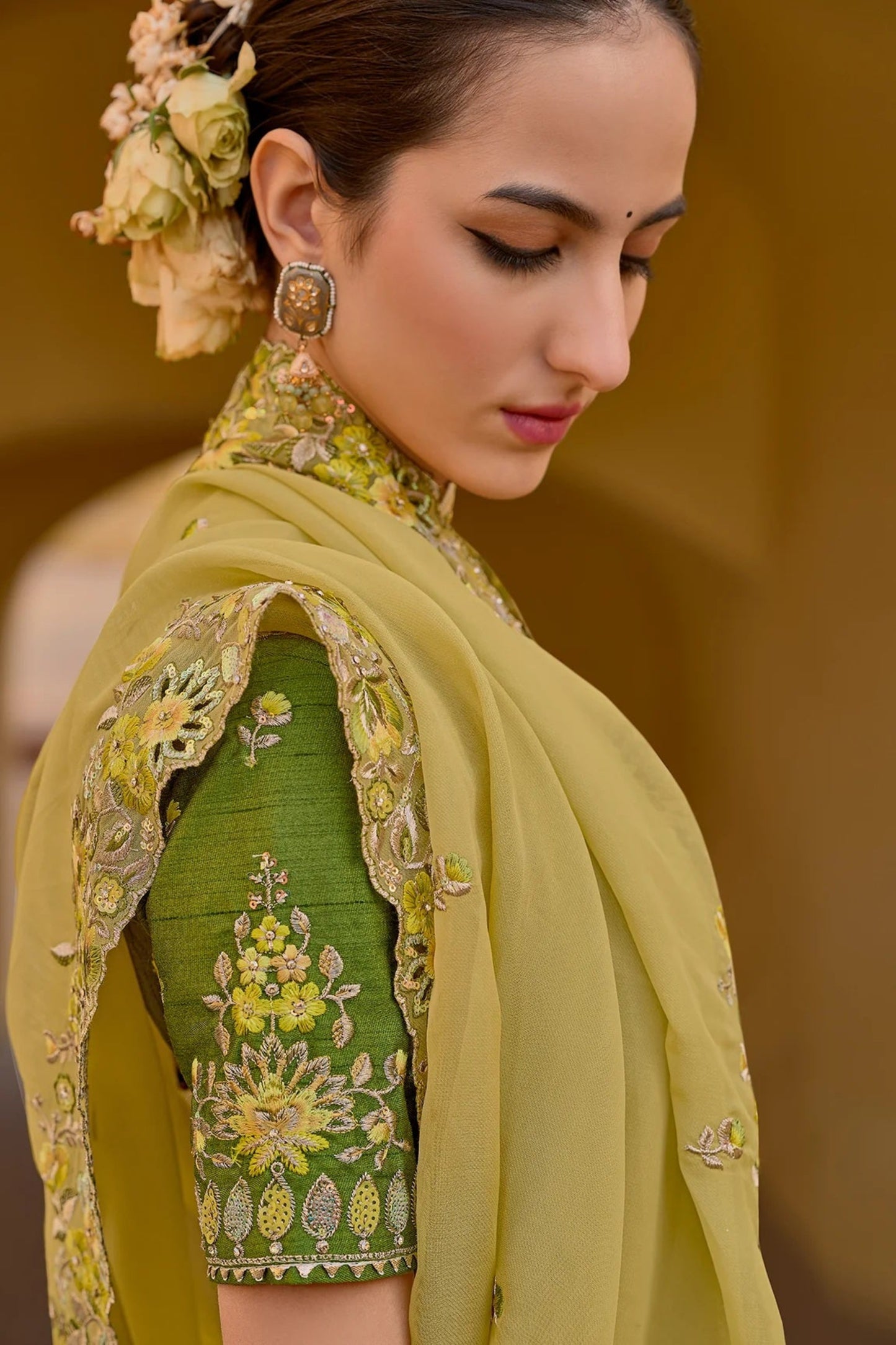 Yellow Saree brings sunshine and joy – ideal for Haldi, Eid, or summer events.
