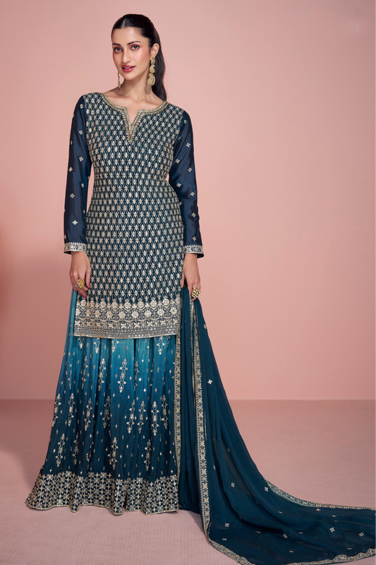 Fancy Sharara Kameez Outfit For Diwali Functions USA

