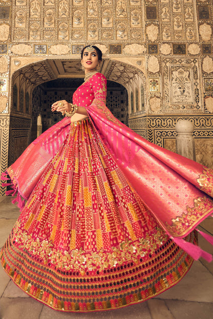 "Lehengas for Indian weddings in the USA."
