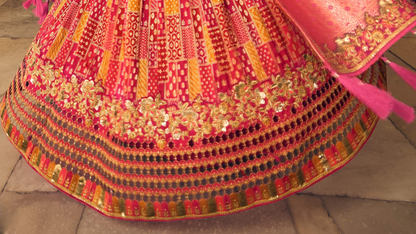 Exclusive Pink Lehenga Choli for Sangeet with Heavy Handwork