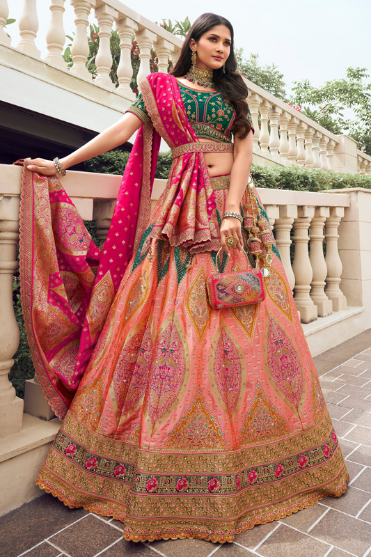 "Navratri-ready lehengas for U.S. garba nights."
