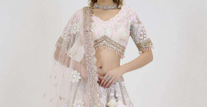 "Stylish lehengas for U.S.-based Indian functions."
