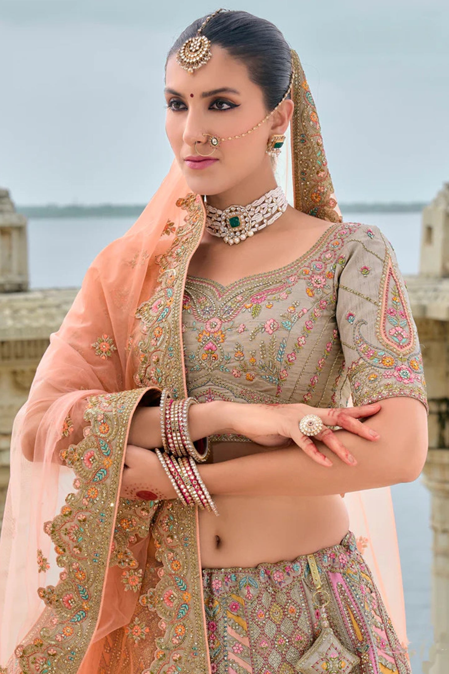 "Desi lehengas for American celebrations."
