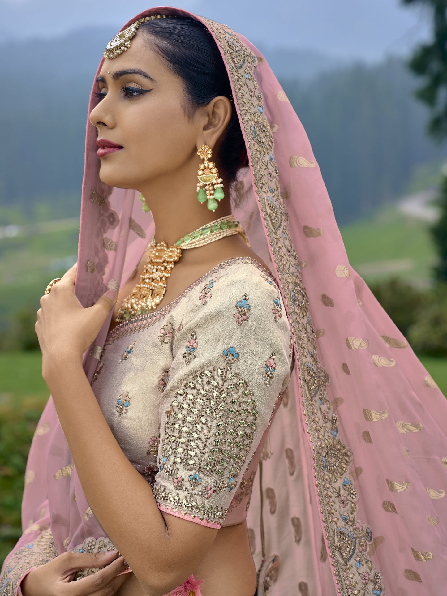 "Lehengas made for Indian functions across the USA."
