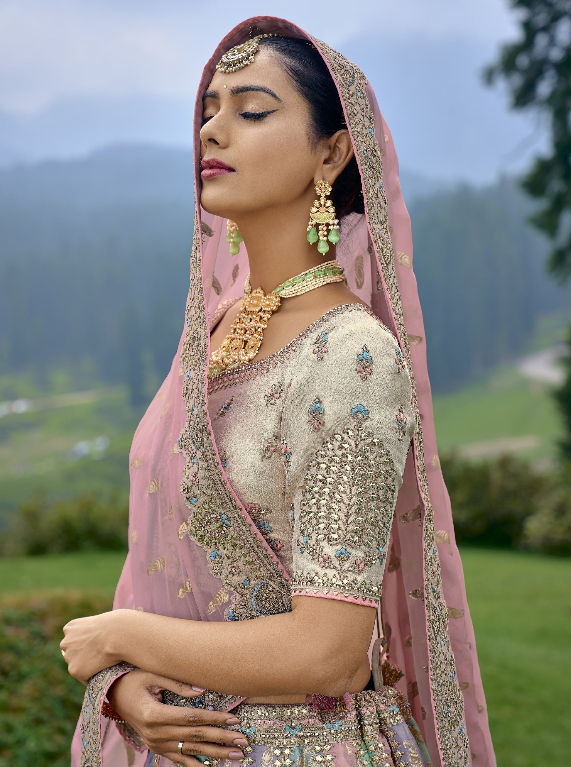 "Lehengas made for Indian functions across the USA."
