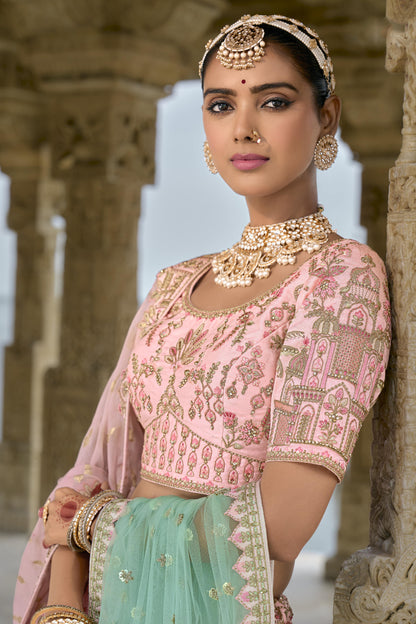 "Elegant lehengas for U.S.-based Indian celebrations."
