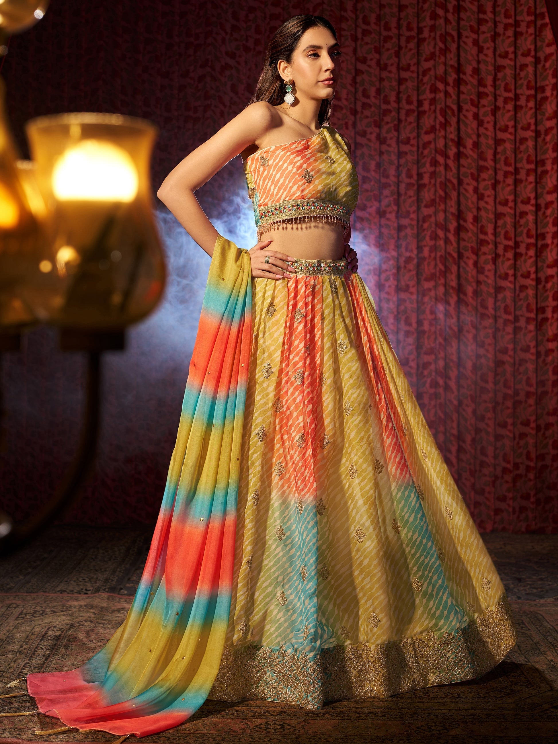 "Lehenga outfits perfect for desi house parties in the U.S."
