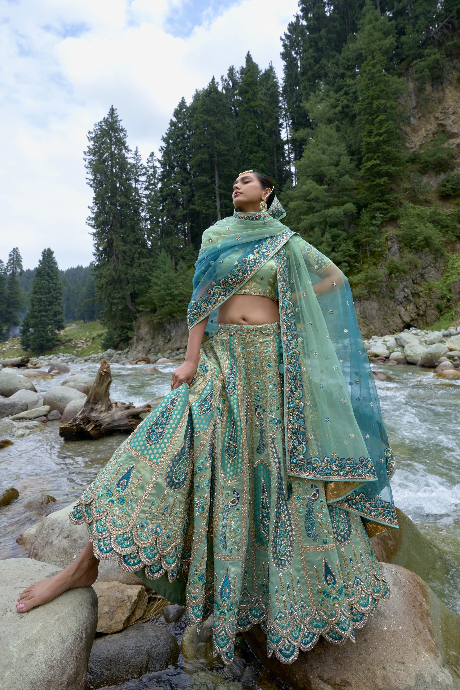 "Lehengas made for Indian functions across the USA."
