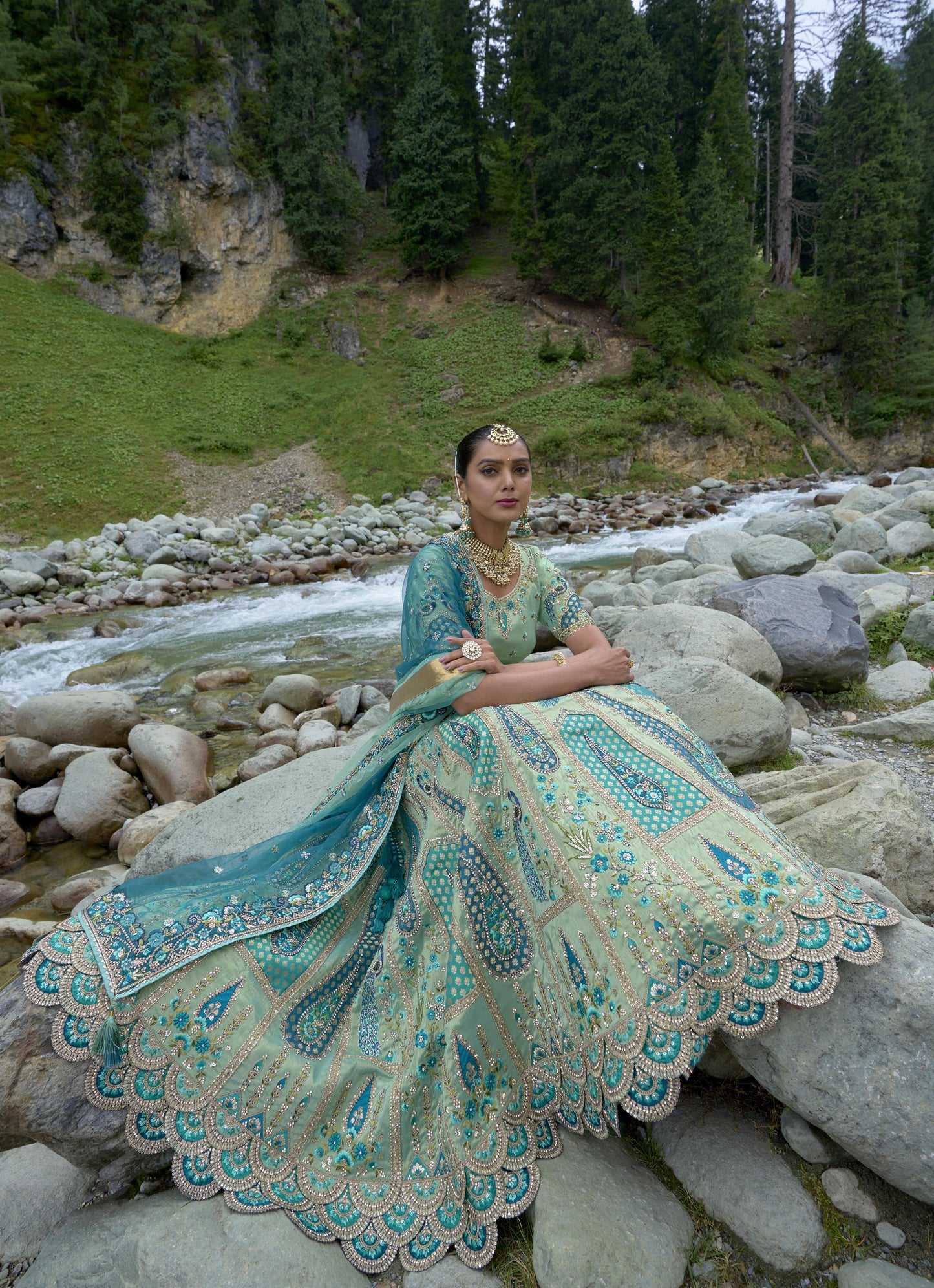 "Lehengas made for Indian functions across the USA."
