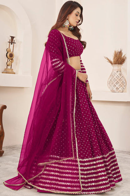 "Celebrate traditions in the USA with our lehengas."
