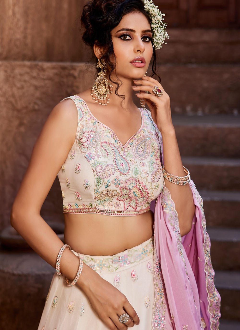 "Shop lehengas for festivals and weddings in America."
