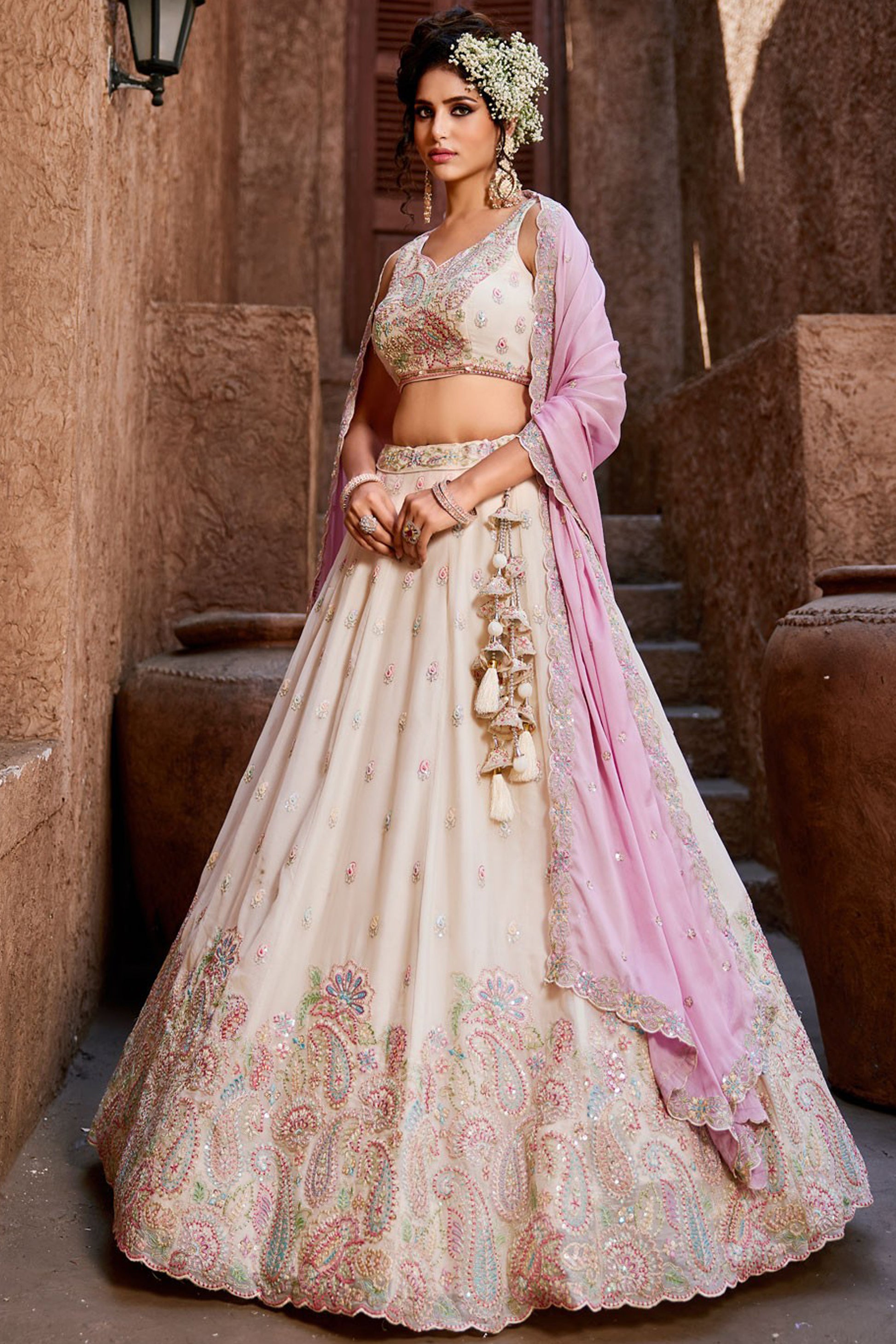 "Shop lehengas for festivals and weddings in America."
