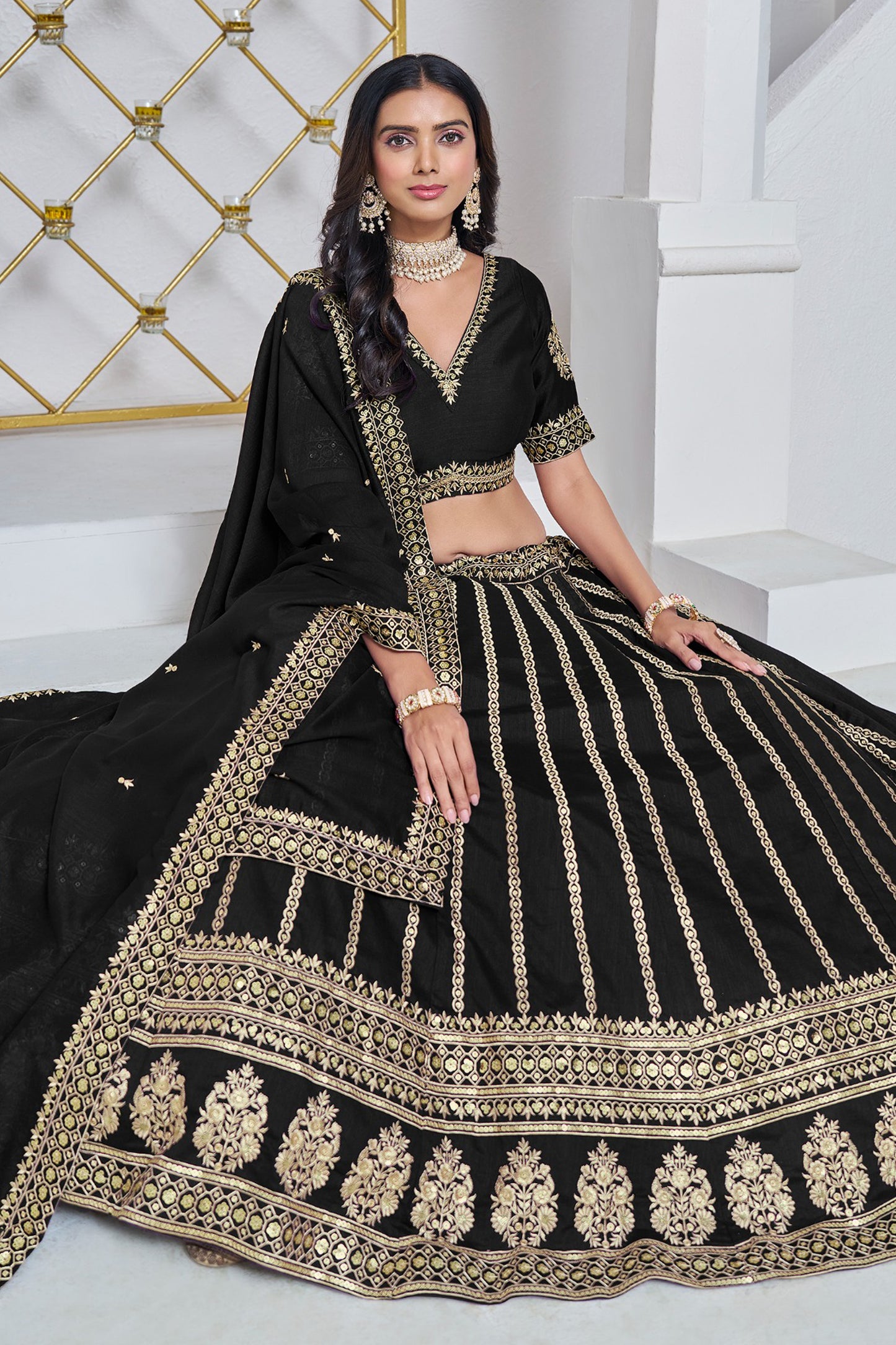 "Desi lehengas for American celebrations."
