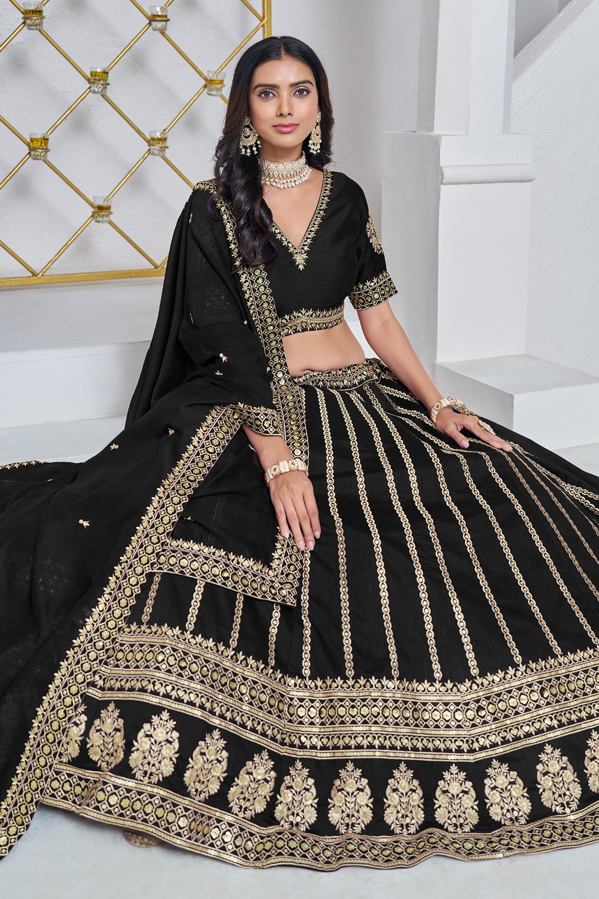 "Desi lehengas for American celebrations."
