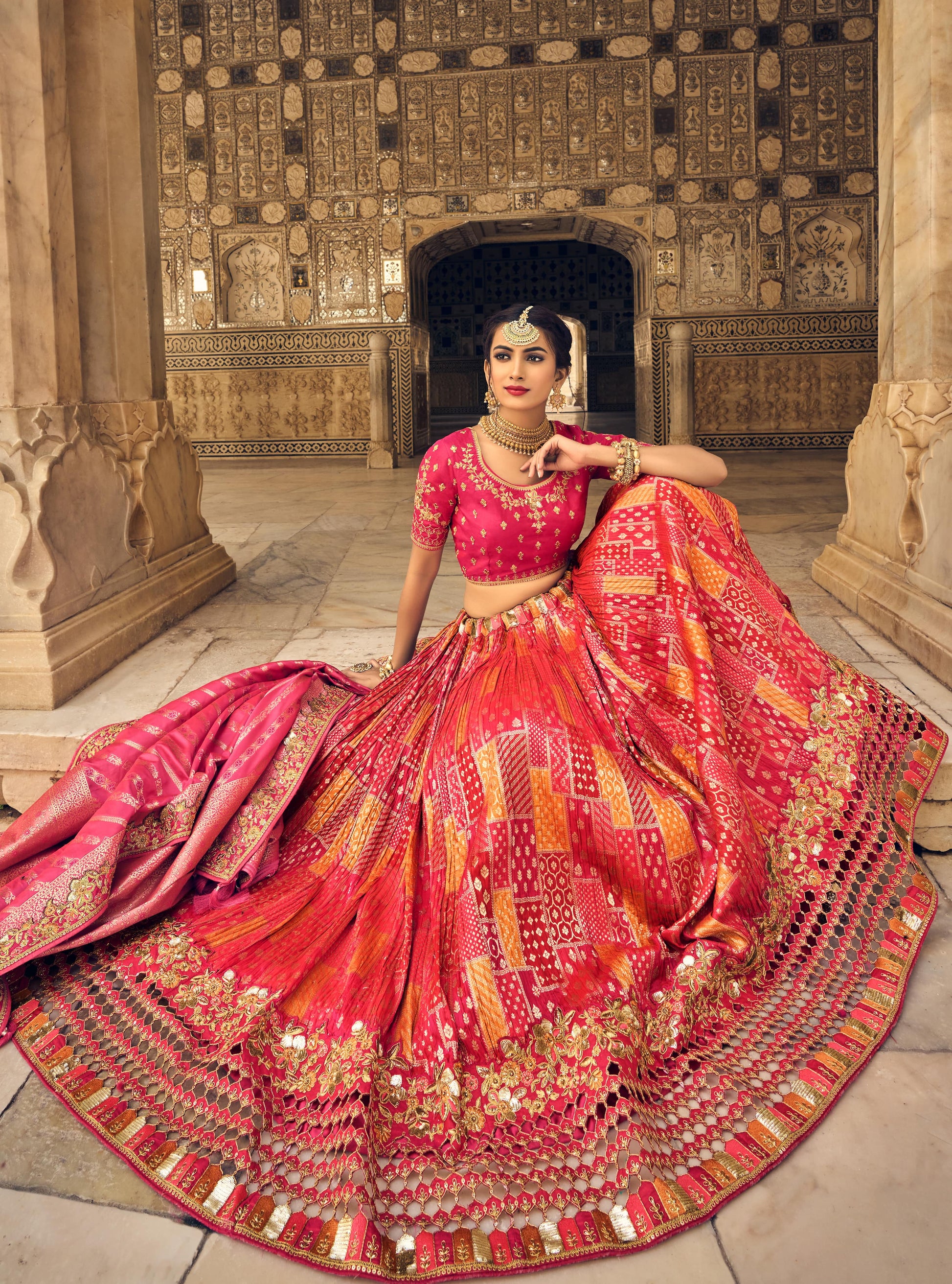 "Lehengas for Indian weddings in the USA."
