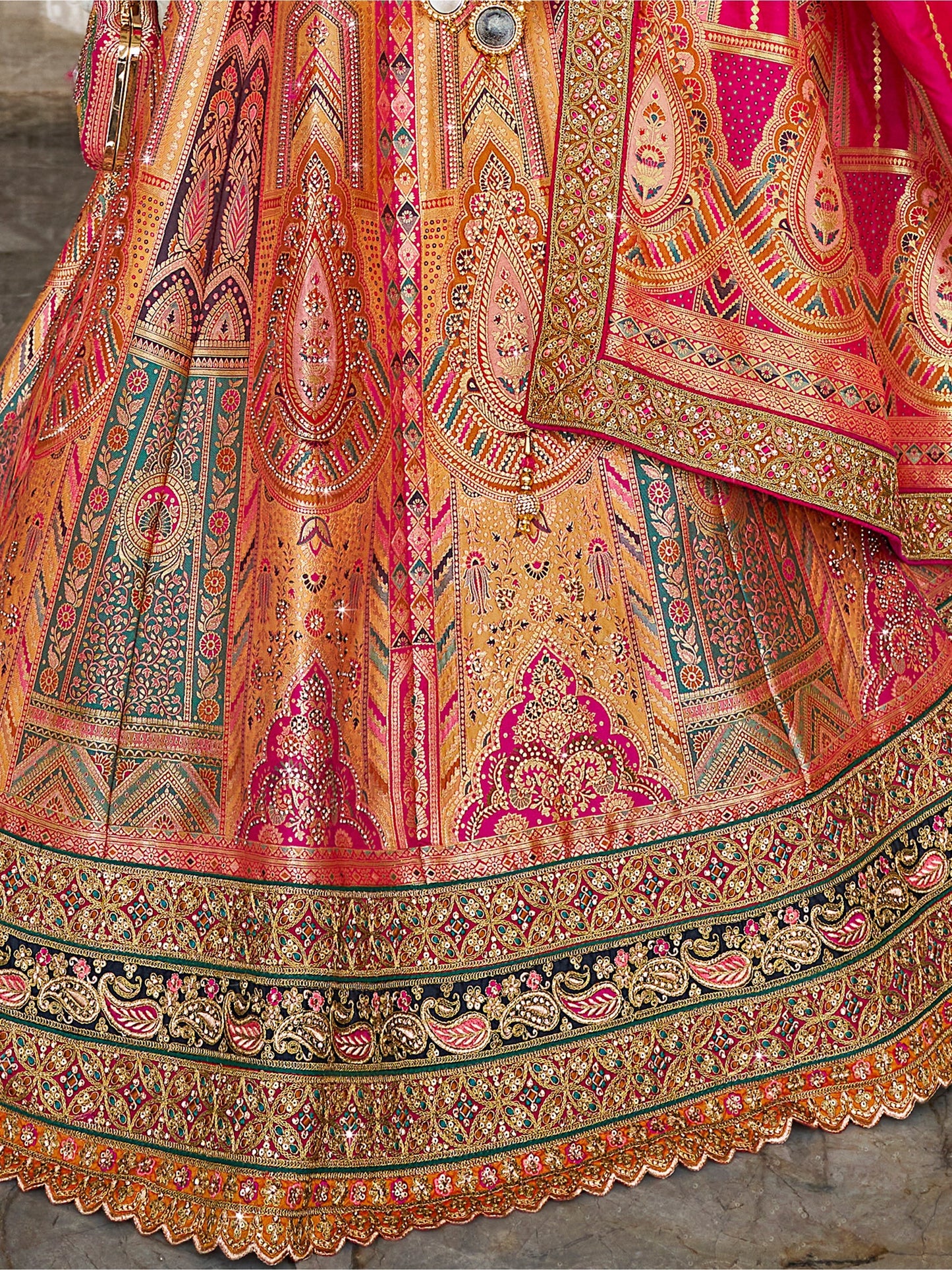 "Desi lehengas for American celebrations."
