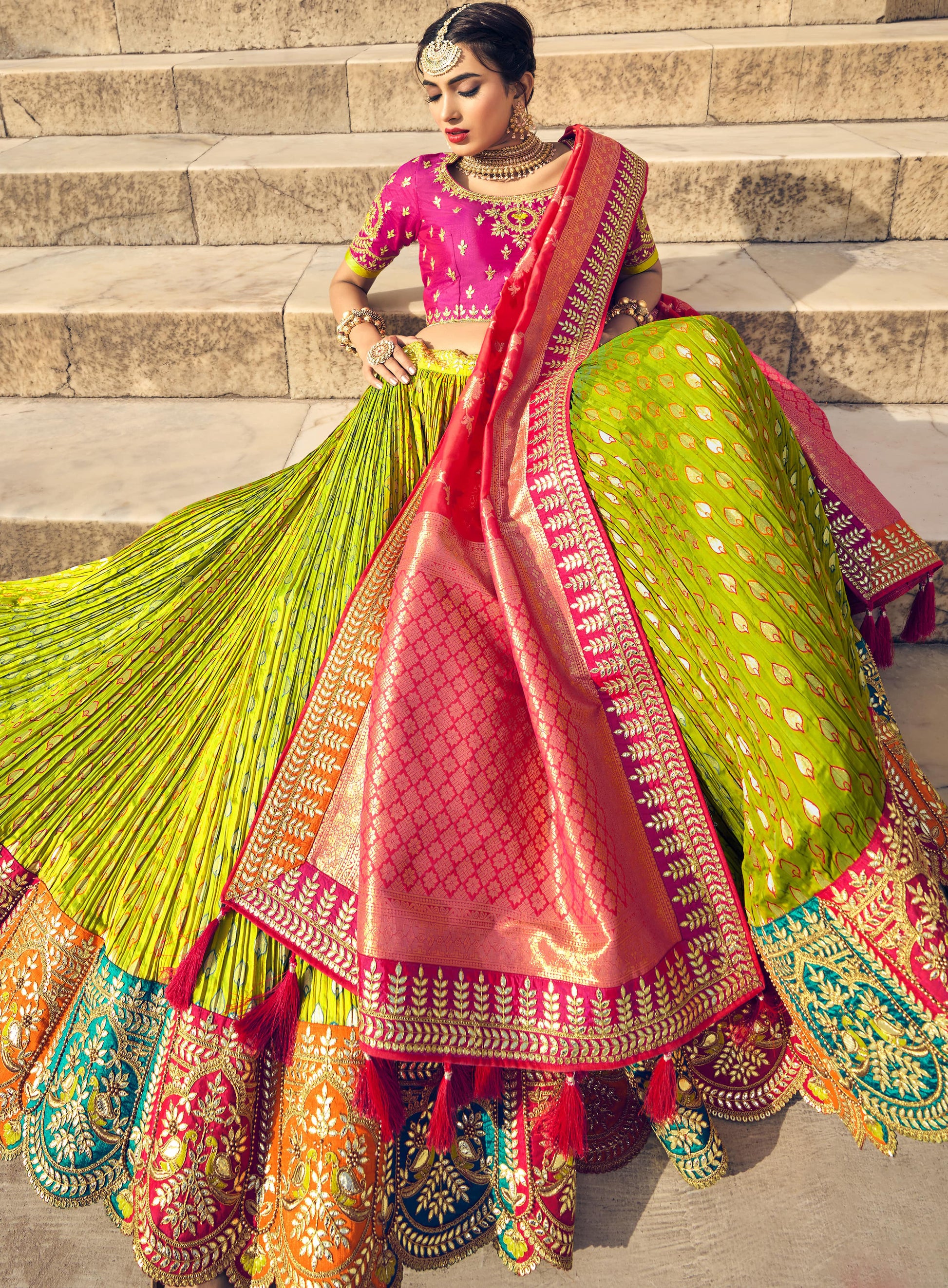 "Celebrate Indian roots in the U.S. with our lehengas."
