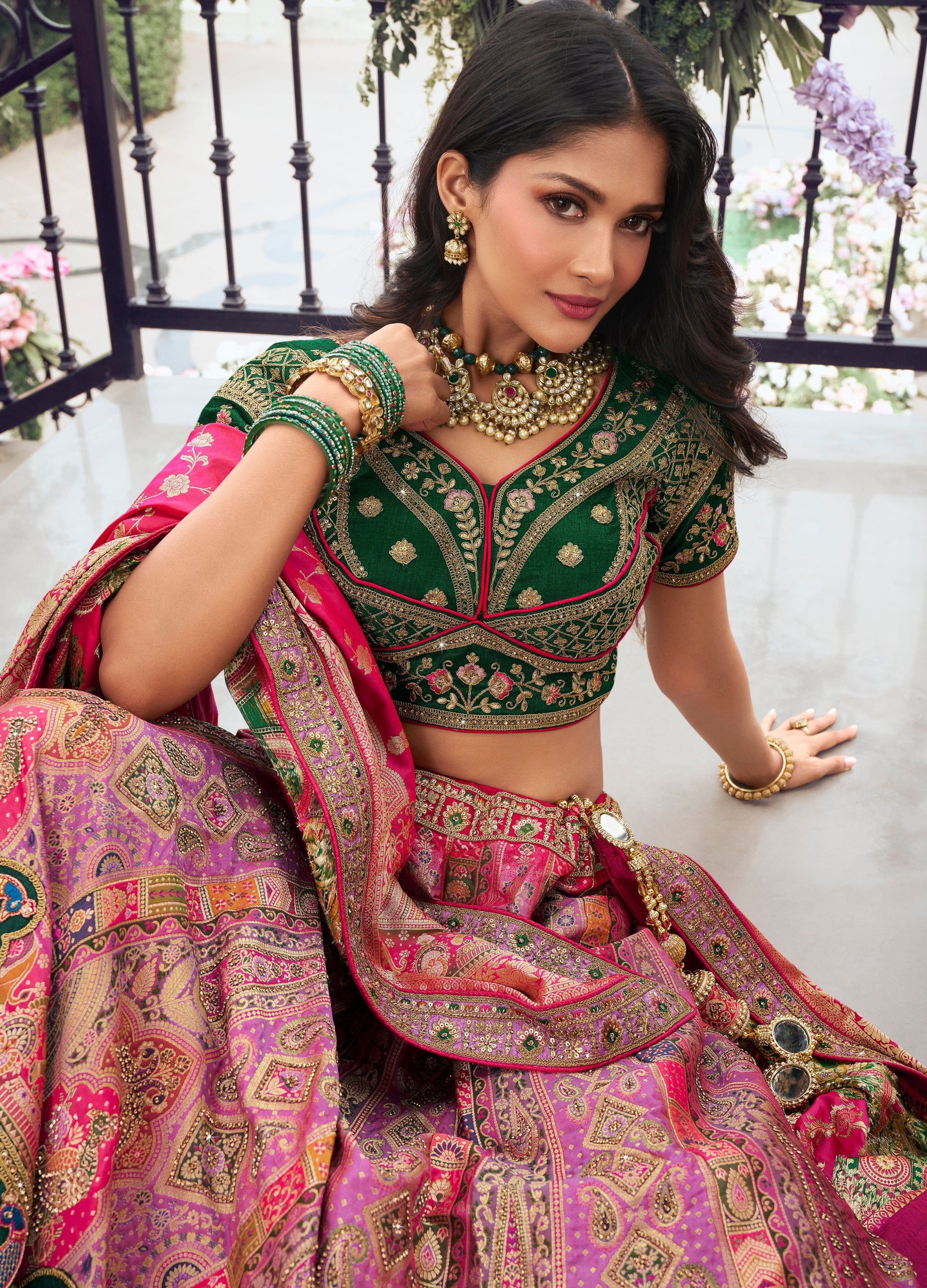 "Diwali party lehengas in the U.S."
