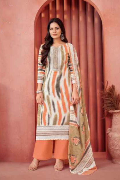 Beautiful Orange Color Shalwar Kameez With Dupatta For Everyday Wear
