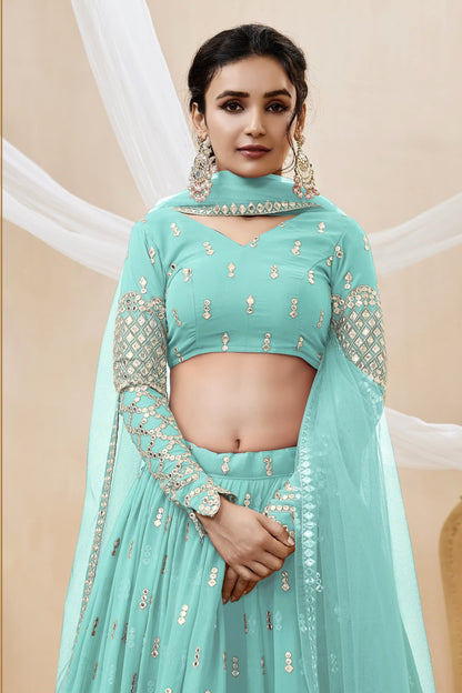 "Lehengas designed for Indian culture in the USA."
