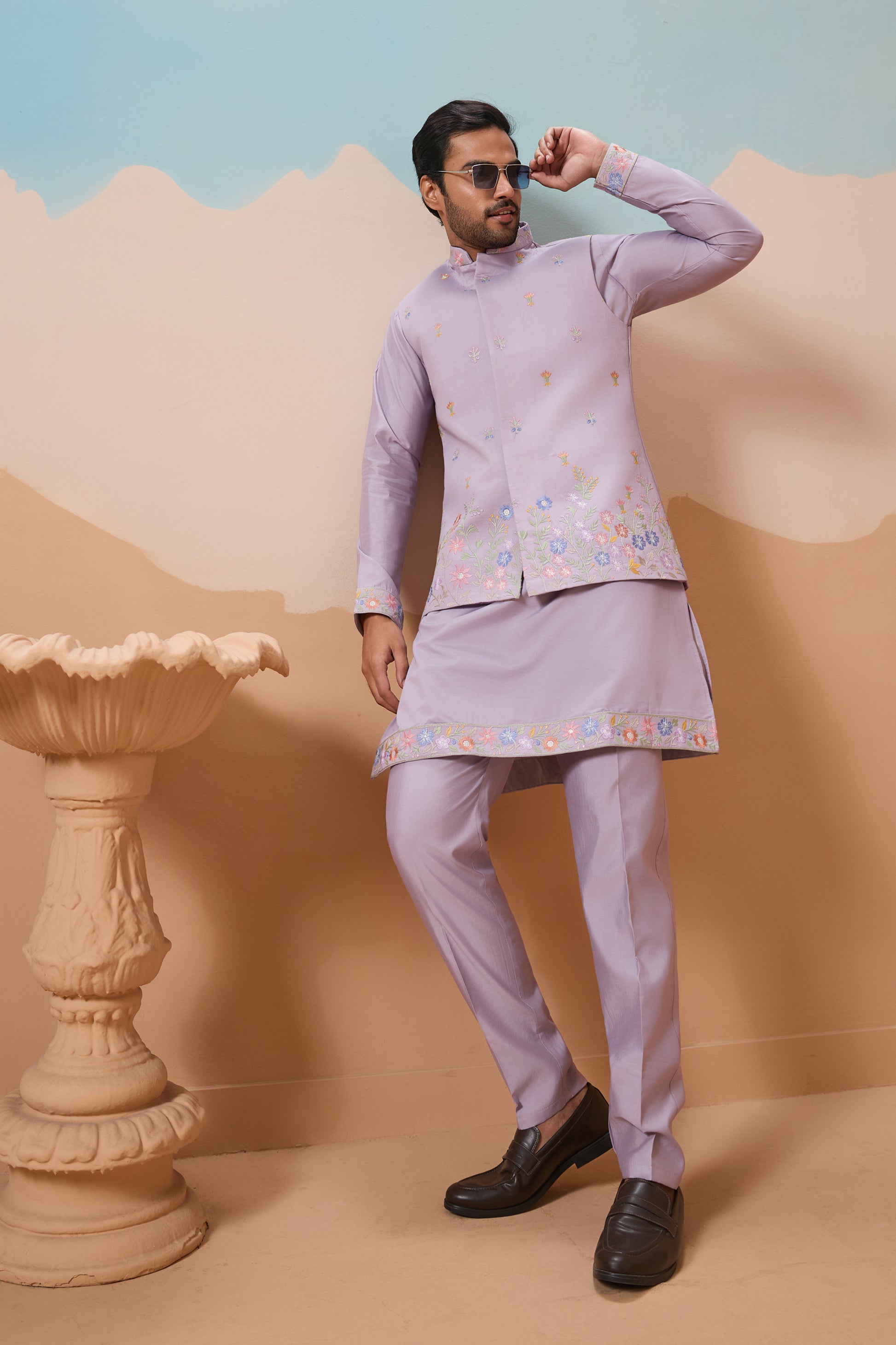 Men's Kurta Set With Jacket And Pant