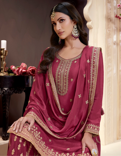 Pink Designer Wedding Function Outfit For USA Canada