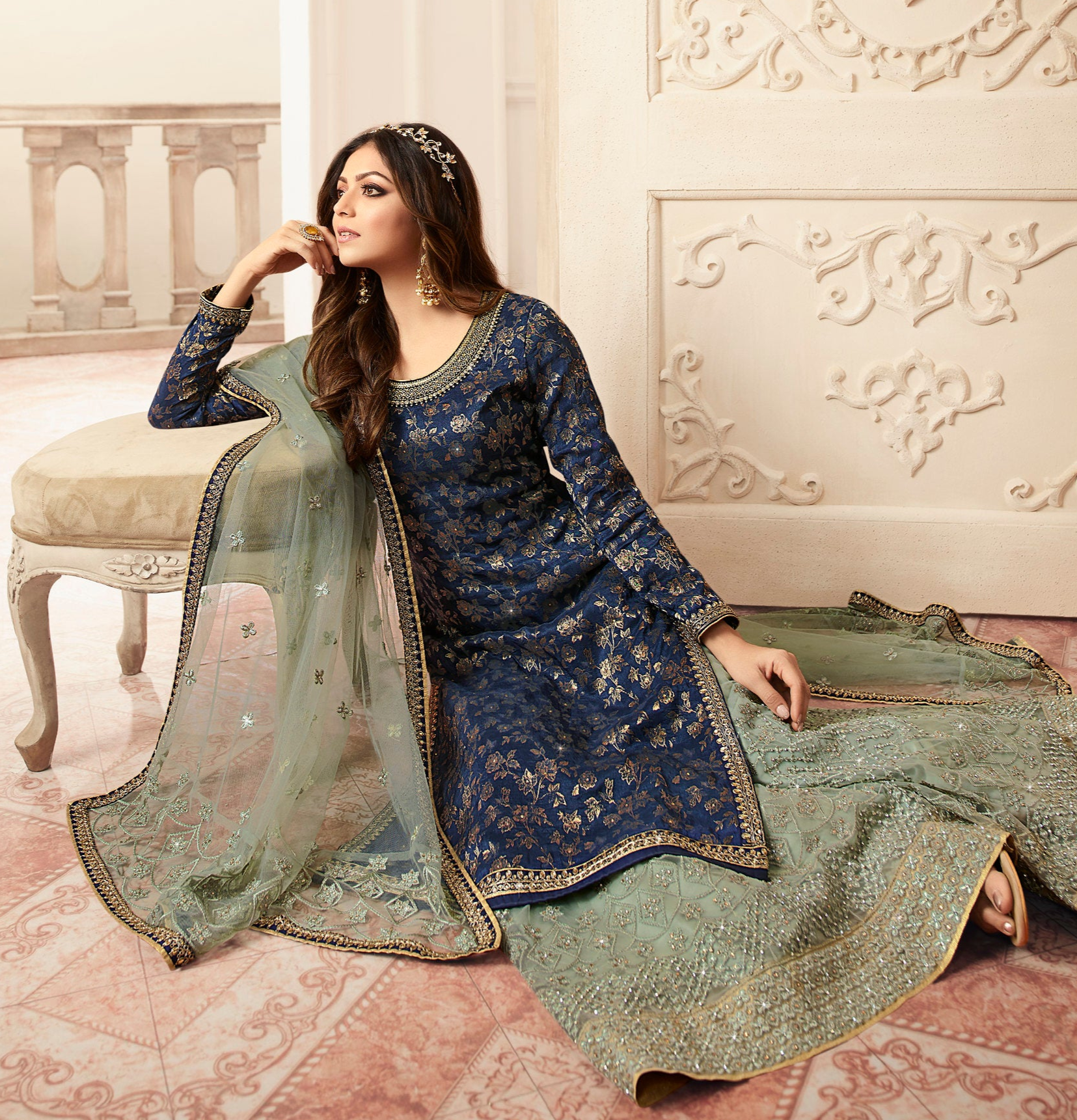 Latest Designer Salwar Kameez Palazzo Outfit
