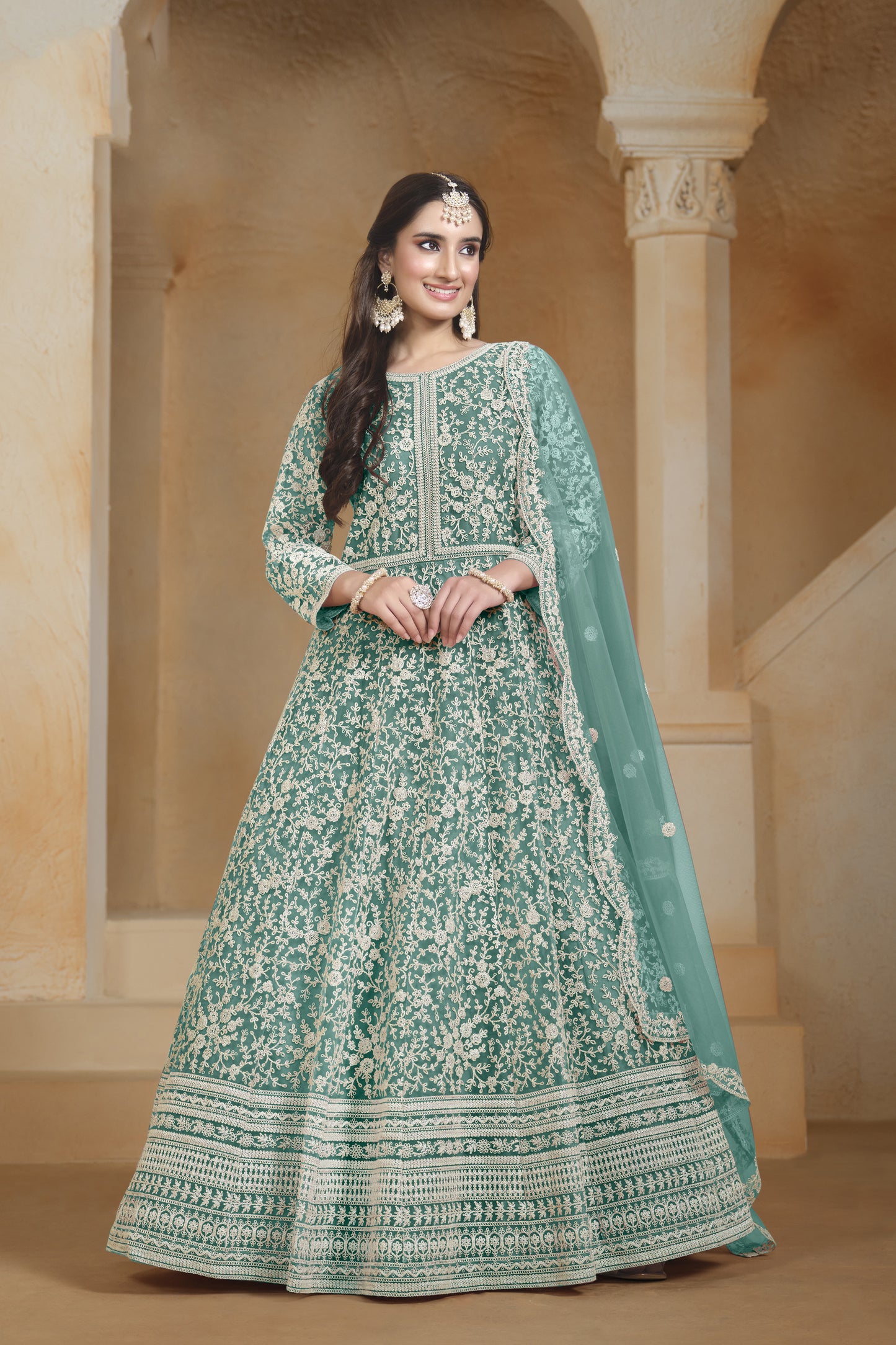 Women's Ethnic Party Wear Anarkali Dupatta Suit