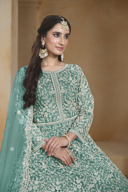 Women's Ethnic Party Wear Anarkali Dupatta Suit