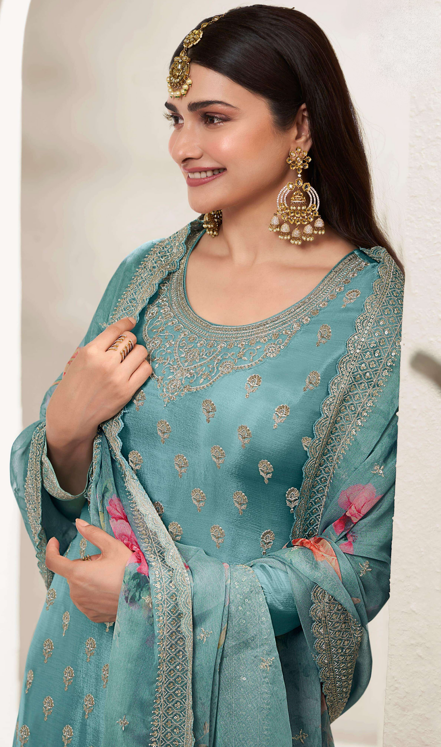 Wedding Designer Traditional Look Embroidered Palazzo Suit 