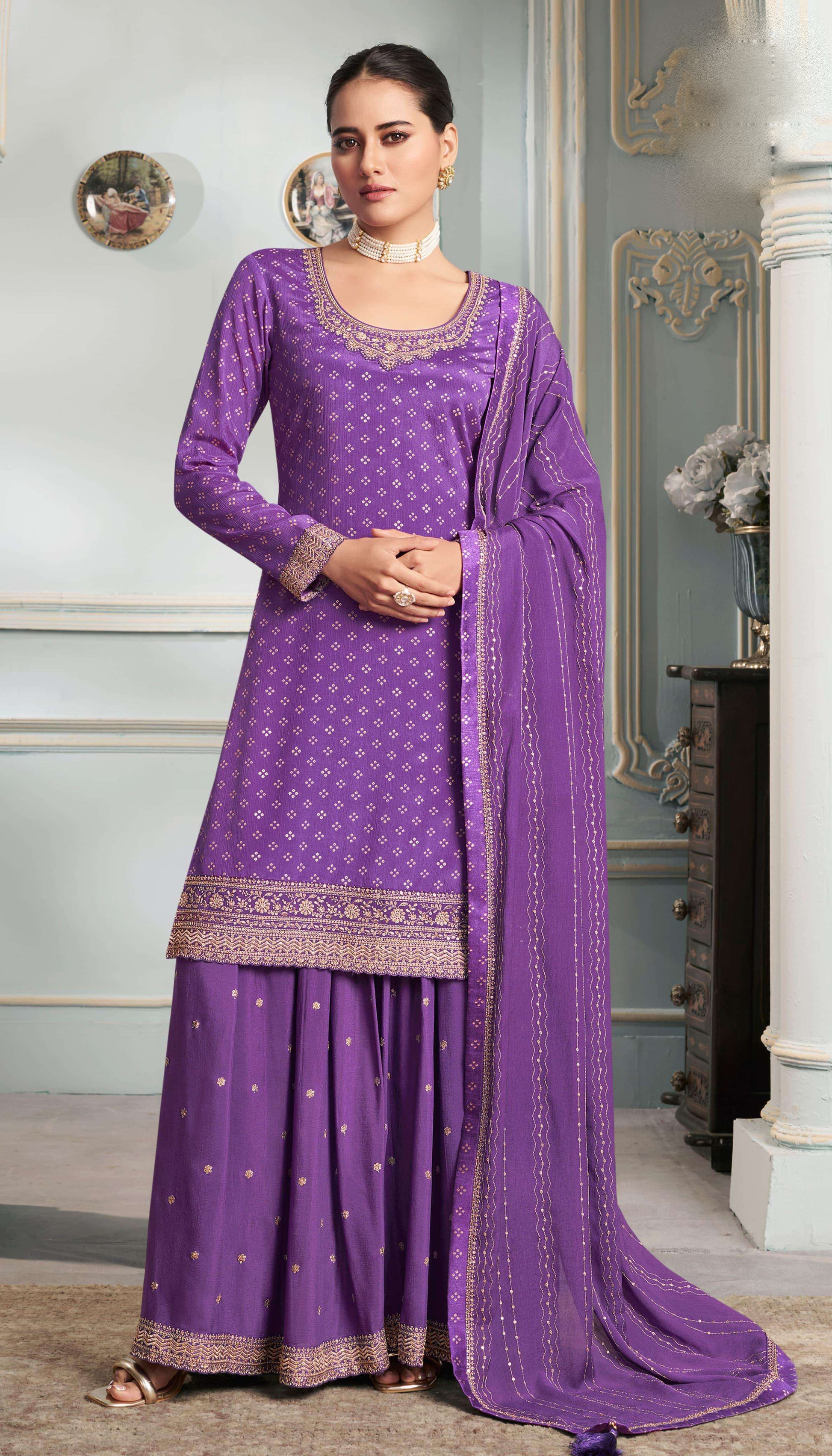 Sharara suit with sequins for party wear USA
