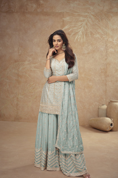 Wedding Function Party Wear Stitched Salwar Kameez Palazzo Suits