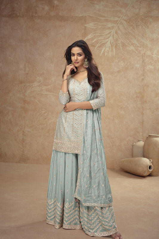 Wedding Function Party Wear Stitched Salwar Kameez Palazzo Suits