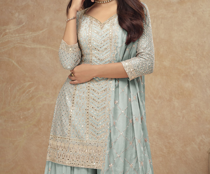 Wedding Function Party Wear Stitched Salwar Kameez Palazzo Suits