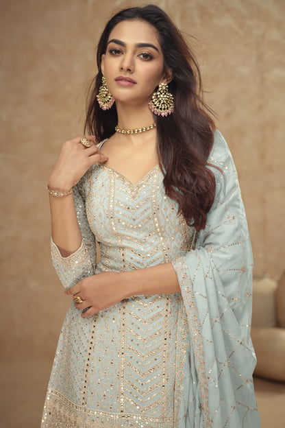 Wedding Function Party Wear Stitched Salwar Kameez Palazzo Suits