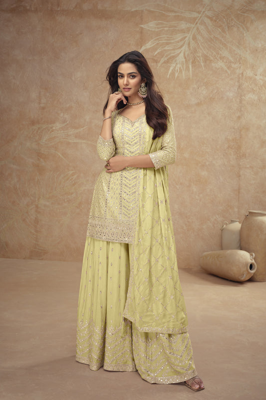 Eid special heavy embroidery salwar kameez palazzo dress with dupatta