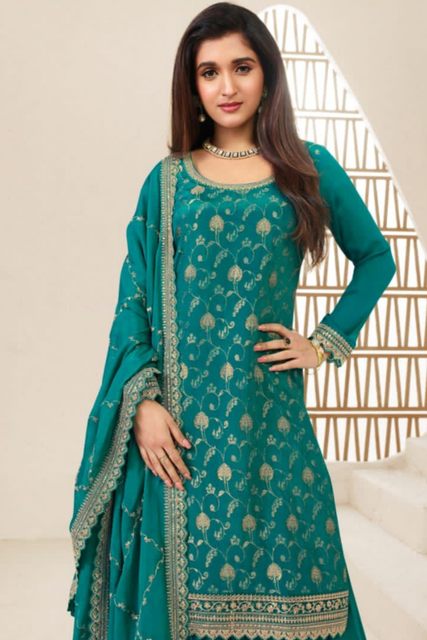 Women's Wear Customize Stitched  Shalwar Kameez Palazzo Dupatta Dresses