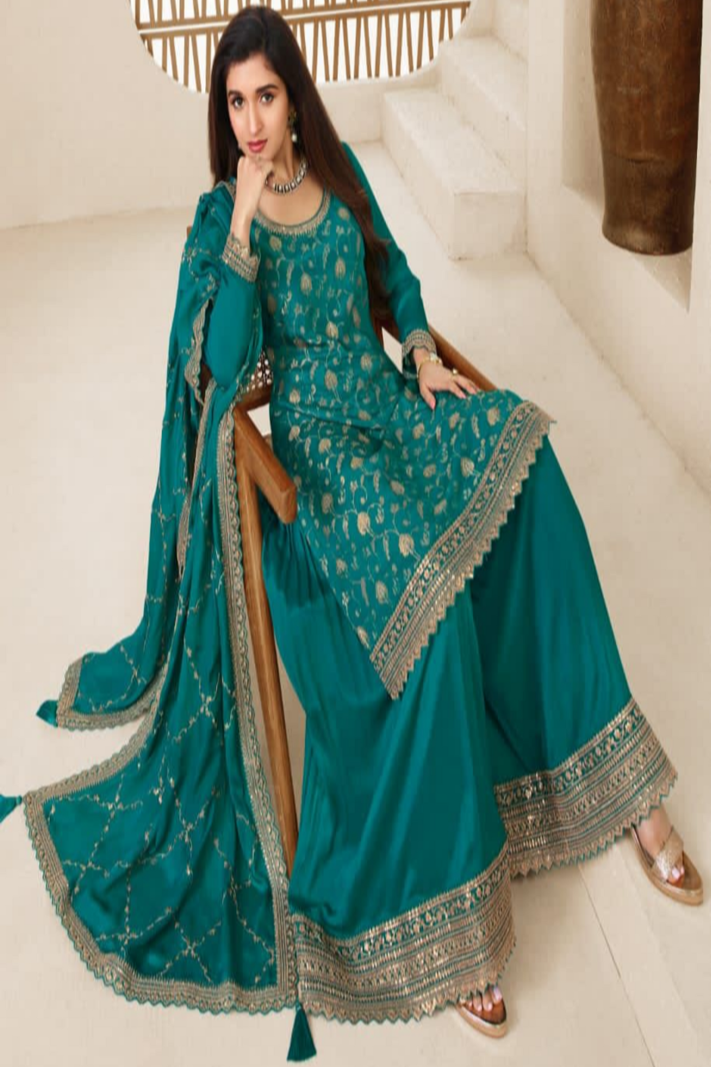 Women's Wear Customize Stitched  Shalwar Kameez Palazzo Dupatta Dresses