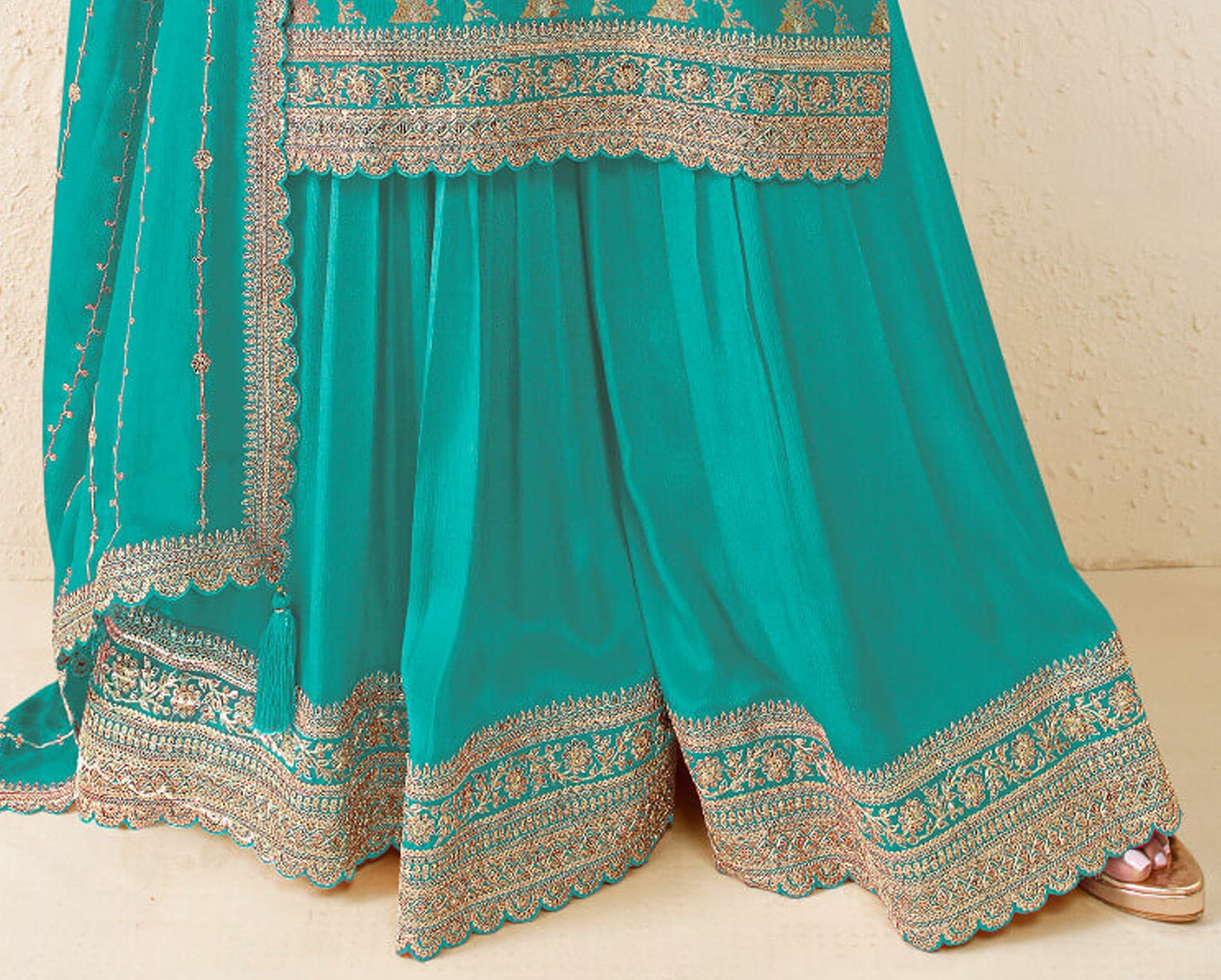 Georgette Design Wedding Outfit Palazzo Suit 