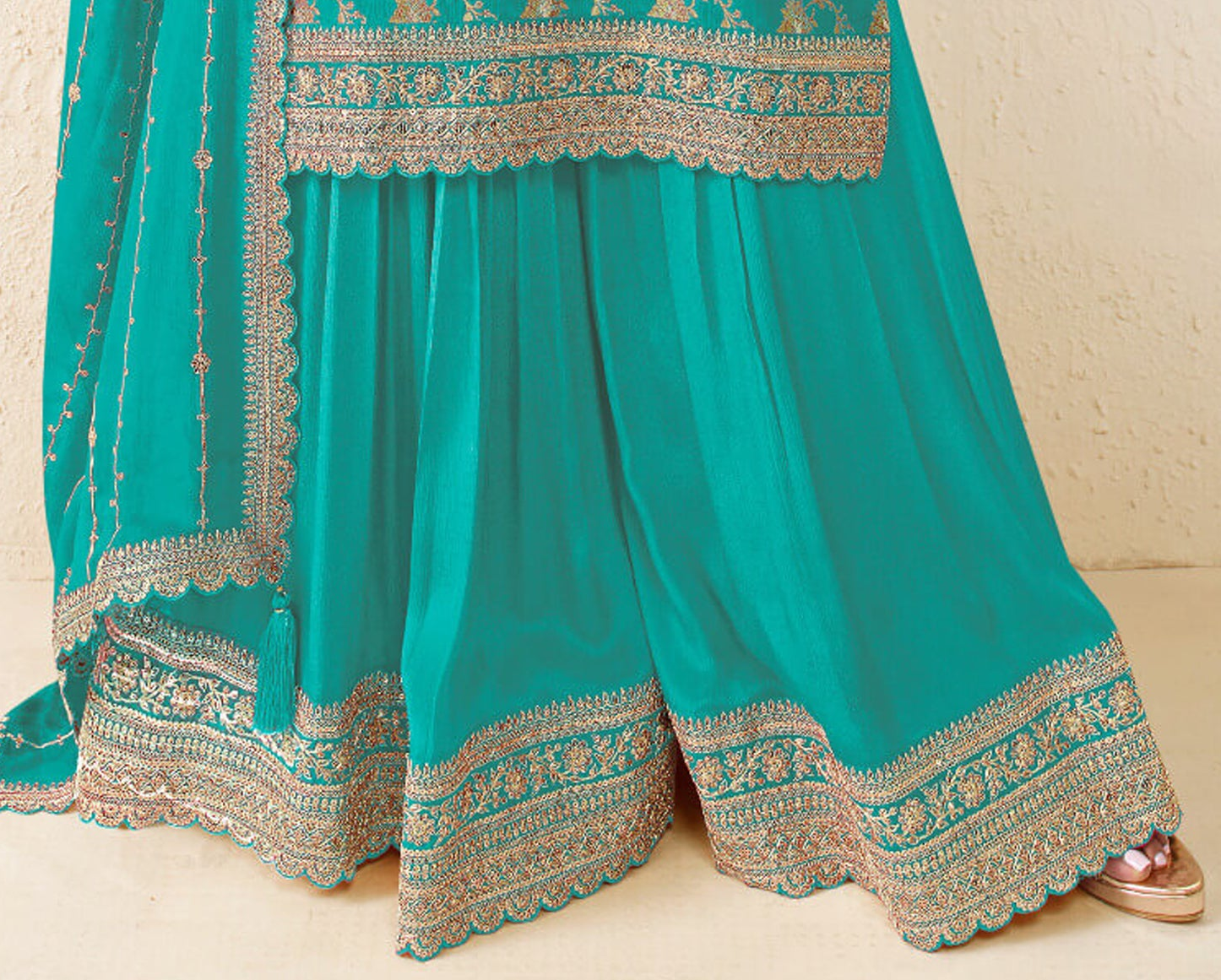 Georgette Design Wedding Outfit Palazzo Suit 