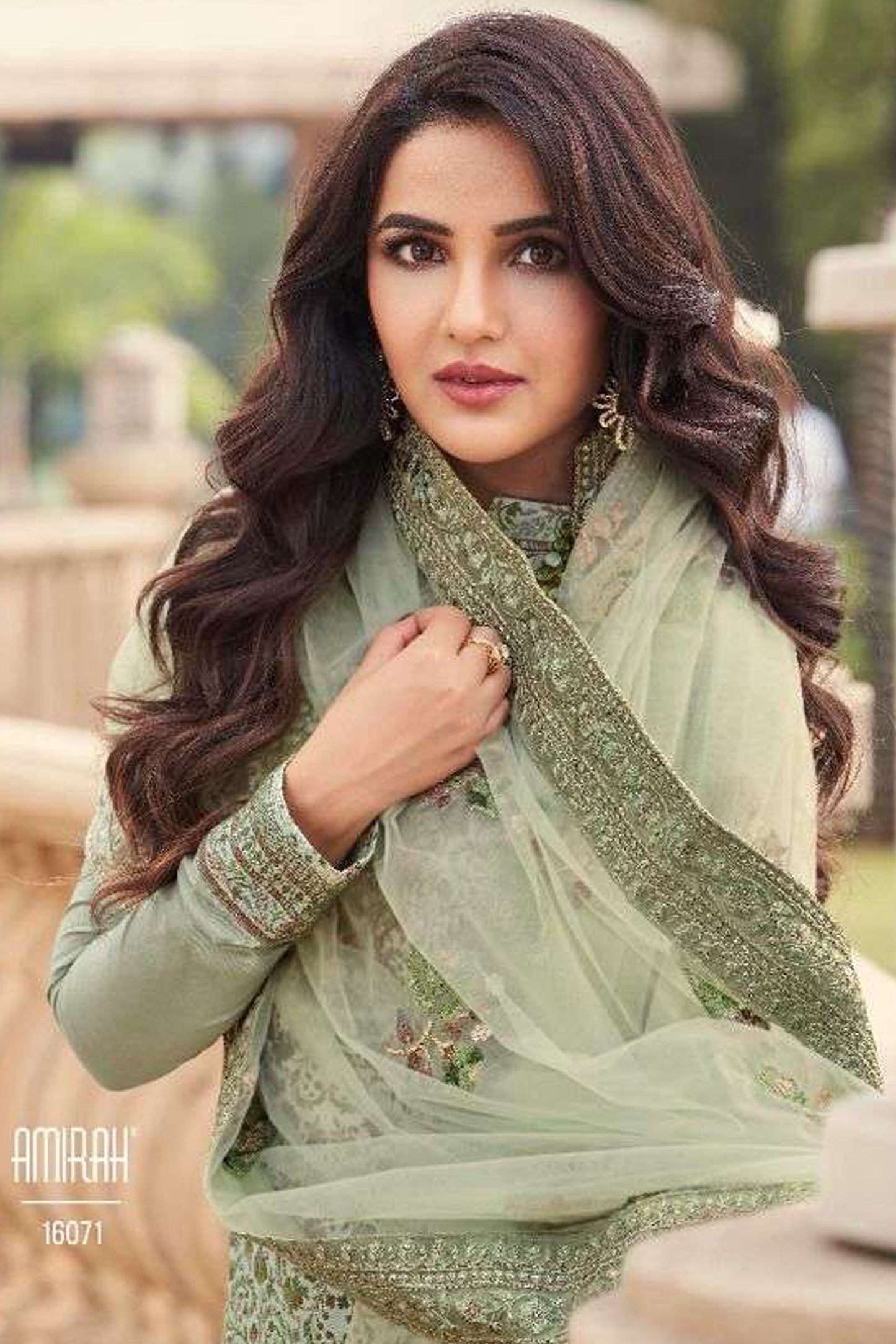 Pistachio Green Pure Viscos Plus Size Salwar Kameez With Embroidery - Wedding Ethnic Wear USA